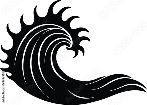 Algae Wave Silhouette Design | Algae Plant Wave Vector Art