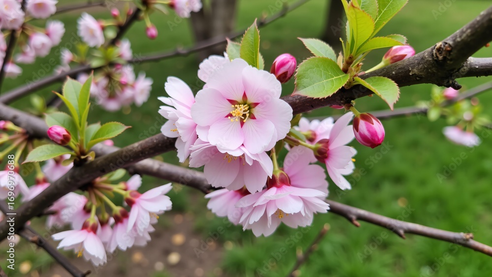 Fototapeta premium Pink flowers on the branches