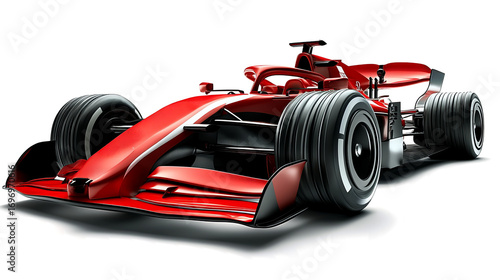 red Formula One car on a transparent background