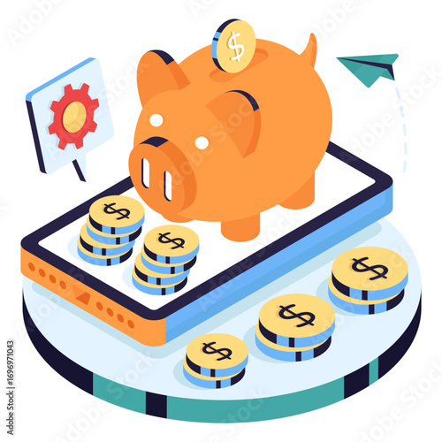 Modern design illustration of piggy bank