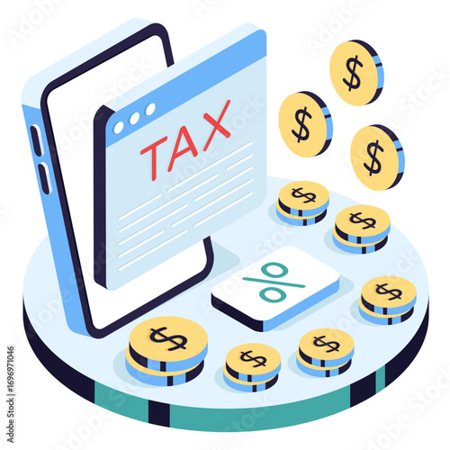 Premium download illustration of tax website