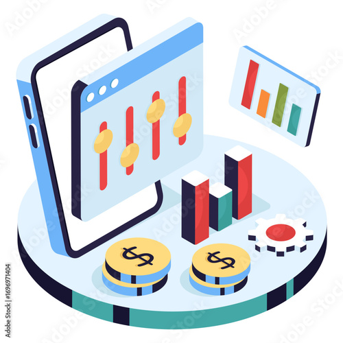 An editable design illustration of online equalizer