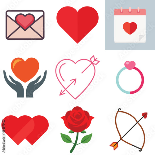 Cute love letter envelope with a heart symbol