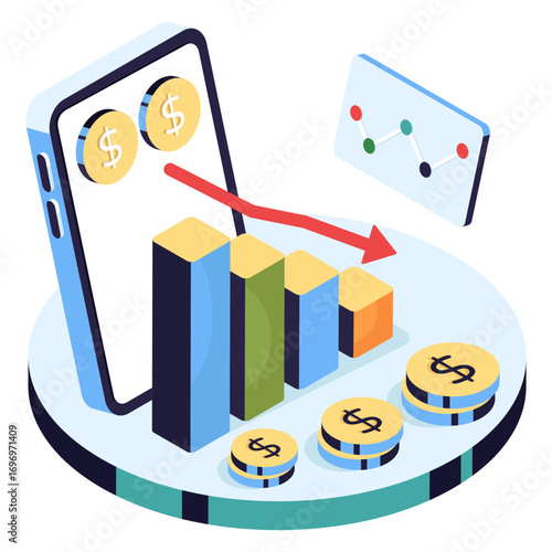 Premium design illustration of loss chart