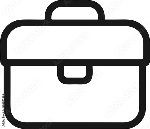 Simple black outline icon of a briefcase or portfolio.