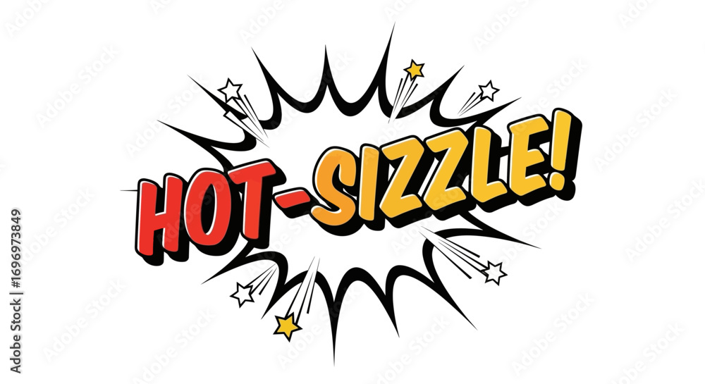 Naklejka premium Hot-Sizzle Comic Book Style Exclamation
