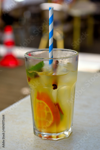 Wallpaper Mural Sangria with orange slice in Lisbon, Portugal Torontodigital.ca