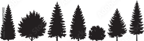 various christmas tree silhouette