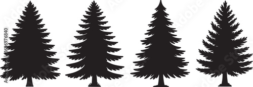 various christmas tree silhouette