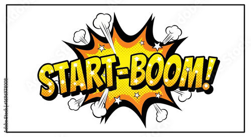 Start-Boom! Comic Book Style Explosion Graphic