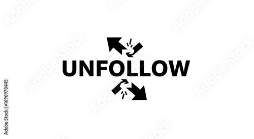 Unfollow Social Media Symbol with Hands