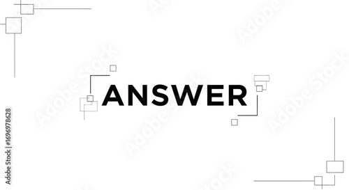 Bold Black "ANSWER" Text with Geometric Elements