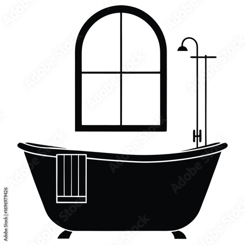 Spa-Like Bathroom with Freestanding Tub silhouette 