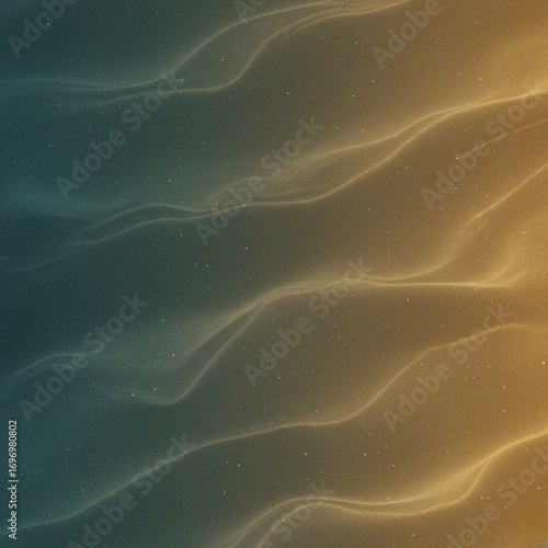 Abstract Flowing Sand Dunes Waves Teal-to-Golden Gradient