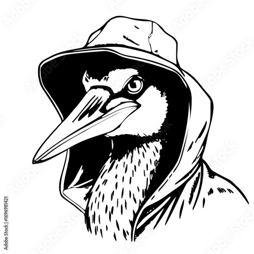 Heron Raincoat Beekeeping-hat #3