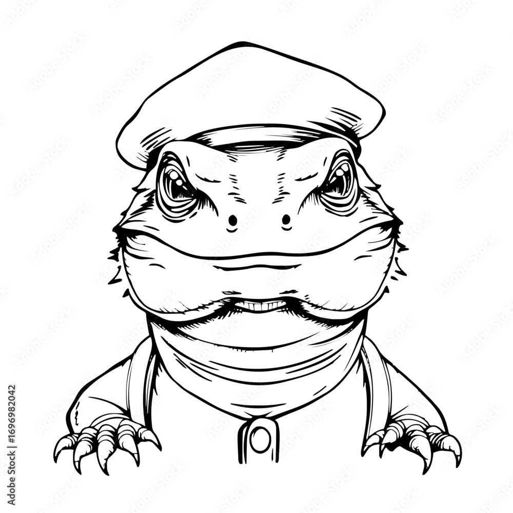 Obraz premium Monitor Lizard Sailor-cap #281