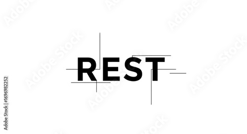 Bold "REST" Wordmark with Geometric Lines