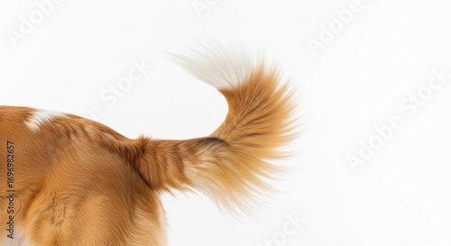 Wallpaper Mural Fluffy dog tail with white tip against clean white background Torontodigital.ca