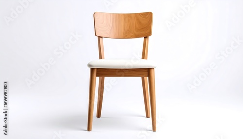 Wallpaper Mural Elegant light wooden chair with bright seat isolated on clean background Torontodigital.ca