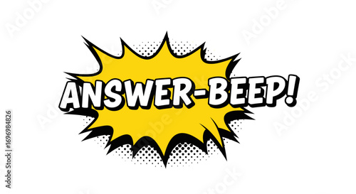Comic Book "Answer-Beep!" Speech Bubble Graphic