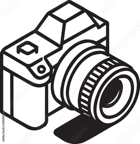 DSLR Camera – Minimalist Line Art for Photography & Tech Illustration