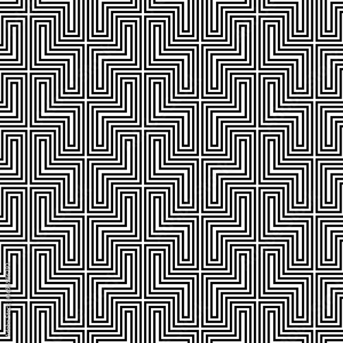 Zigzag shaped blocks background. Repeated figures wallpaper. Seamless surface pattern design with polygons. Mosaic motif. Digital paper for page fills, web designing. Vector