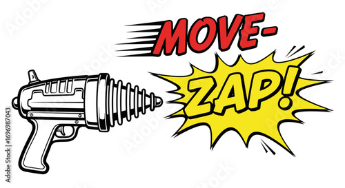Retro Ray Gun Zapping with Comic Book Style Effects