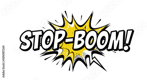 Comic Book Style Stop-Boom Exclamation
