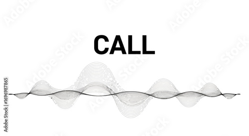 Abstract Call Waveform with Black Lines and Gray Fill