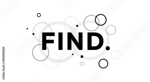 Bold "FIND" Text with Geometric Shapes Design