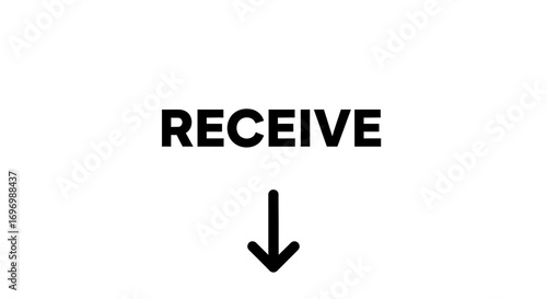 Receive Text with Downward Arrow Illustration