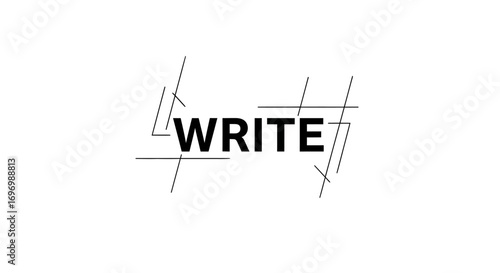 Abstract Write Typography with Geometric Lines