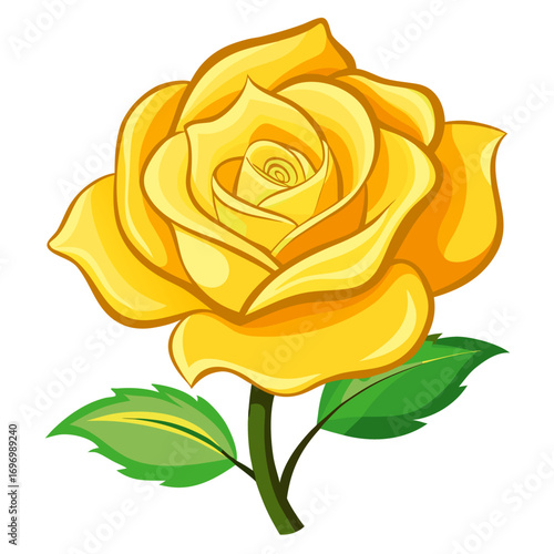 yellow rose vector illustration