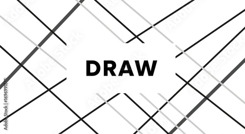 Bold "DRAW" Text with Abstract Geometric Lines