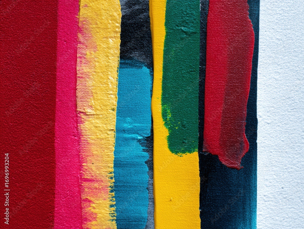 Fototapeta premium Bold and Vibrant Vertical Lines in Abstract Painting Composition