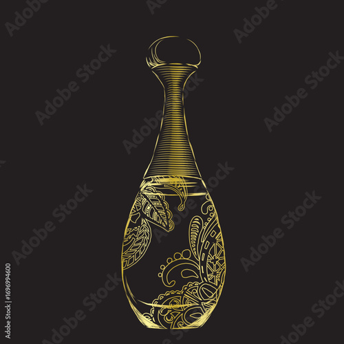 Perfume bottle vector. Trendy print. Fashion & Style. 