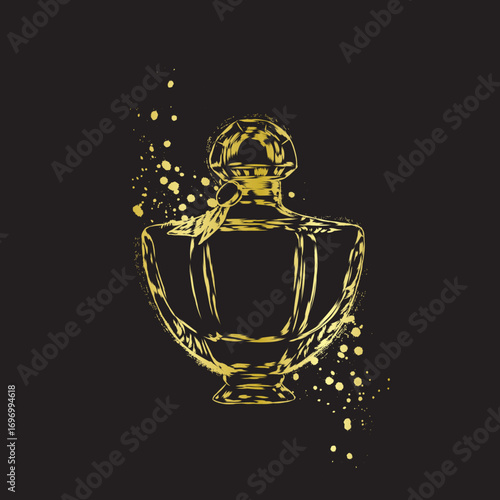 Perfume bottle vector. Trendy print. Fashion & Style. 
