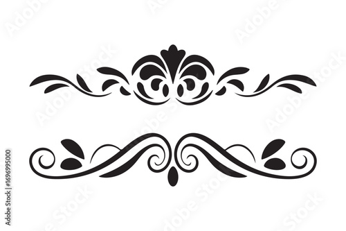 Elegant black flourish ornaments for design and decoration