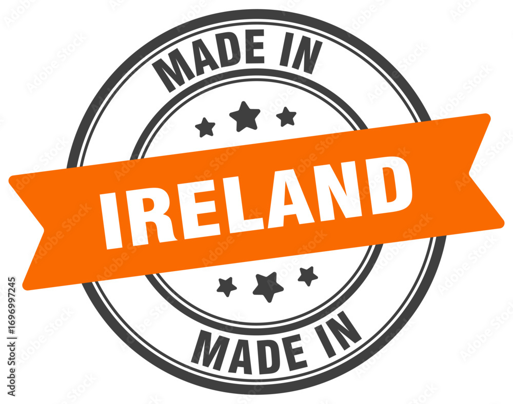 Fototapeta premium Made in Ireland round sign. Made in Ireland stamp.