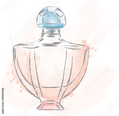 Perfume bottle vector.  Fashion & Style. 