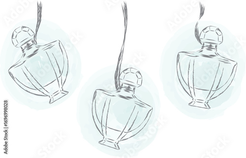 Perfume bottle vector. Trendy print. Fashion & Style. Perfume. Perfume watercolor.