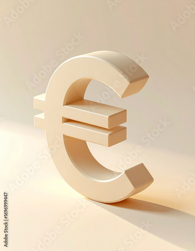 Isometric 3D euro symbol