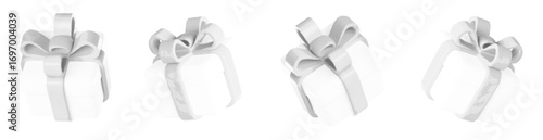 3d halftone gift boxes. Black and white colors. Christmas, birthday, ads, promotion. Stock vector illustration on isolated background.