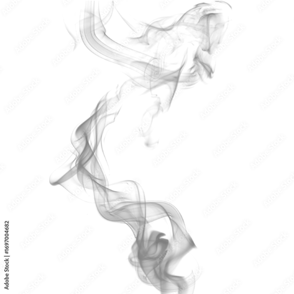 Fototapeta premium Smoke rising transparent background