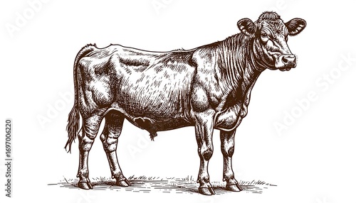 Detailed sketch of a young bull