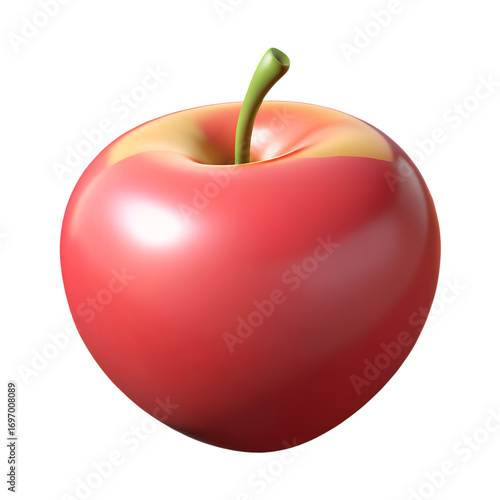 red apple on white background