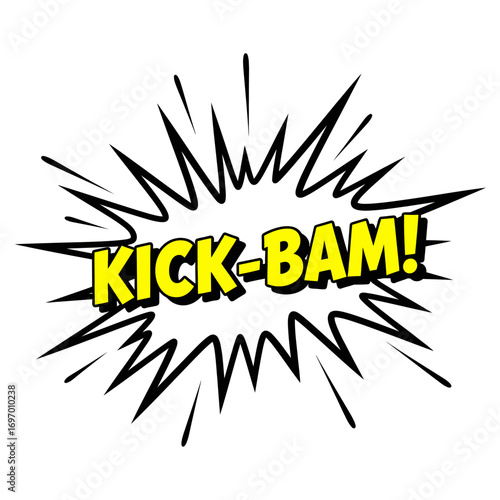 Comic Book "KICK-BAM!" Sound Effect Graphic