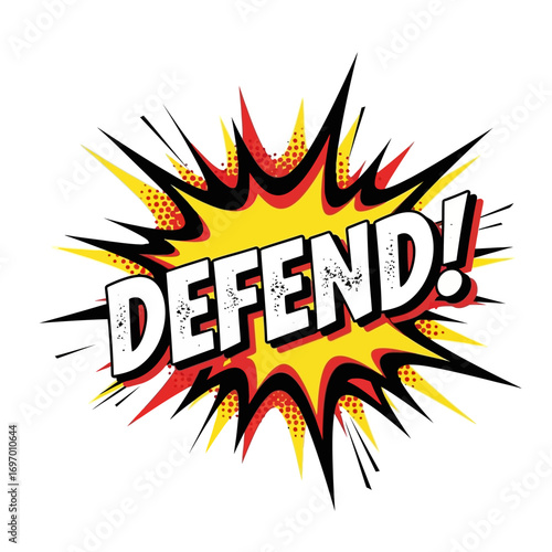 Comic Book Style Defending Word Art