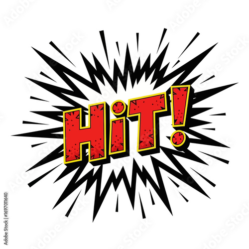 Comic Book Style "HIT!" Explosion Word Art