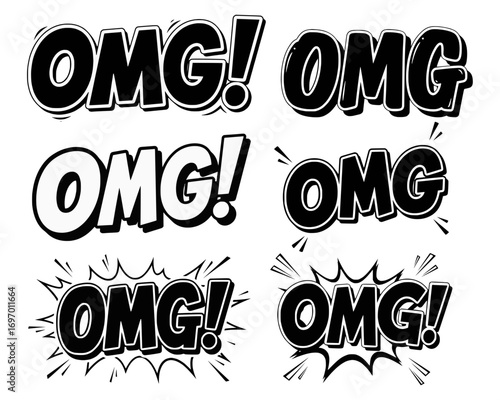 Comic Omg Vector Set